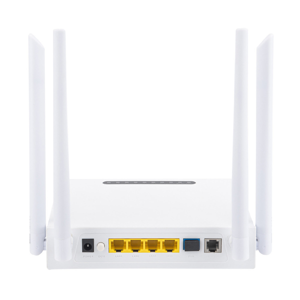HiOSO FTTx Solutions XPON ONU Dualband 4GE 4WIFI POTs Plastic Casing Wifi ONU