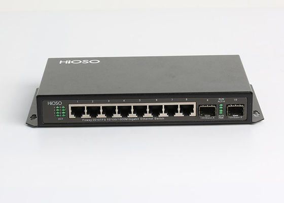 8 ports du commutateur 10 de Gigabit Ethernet de ports de 10/100/1000M RJ45 2 1000M SFP